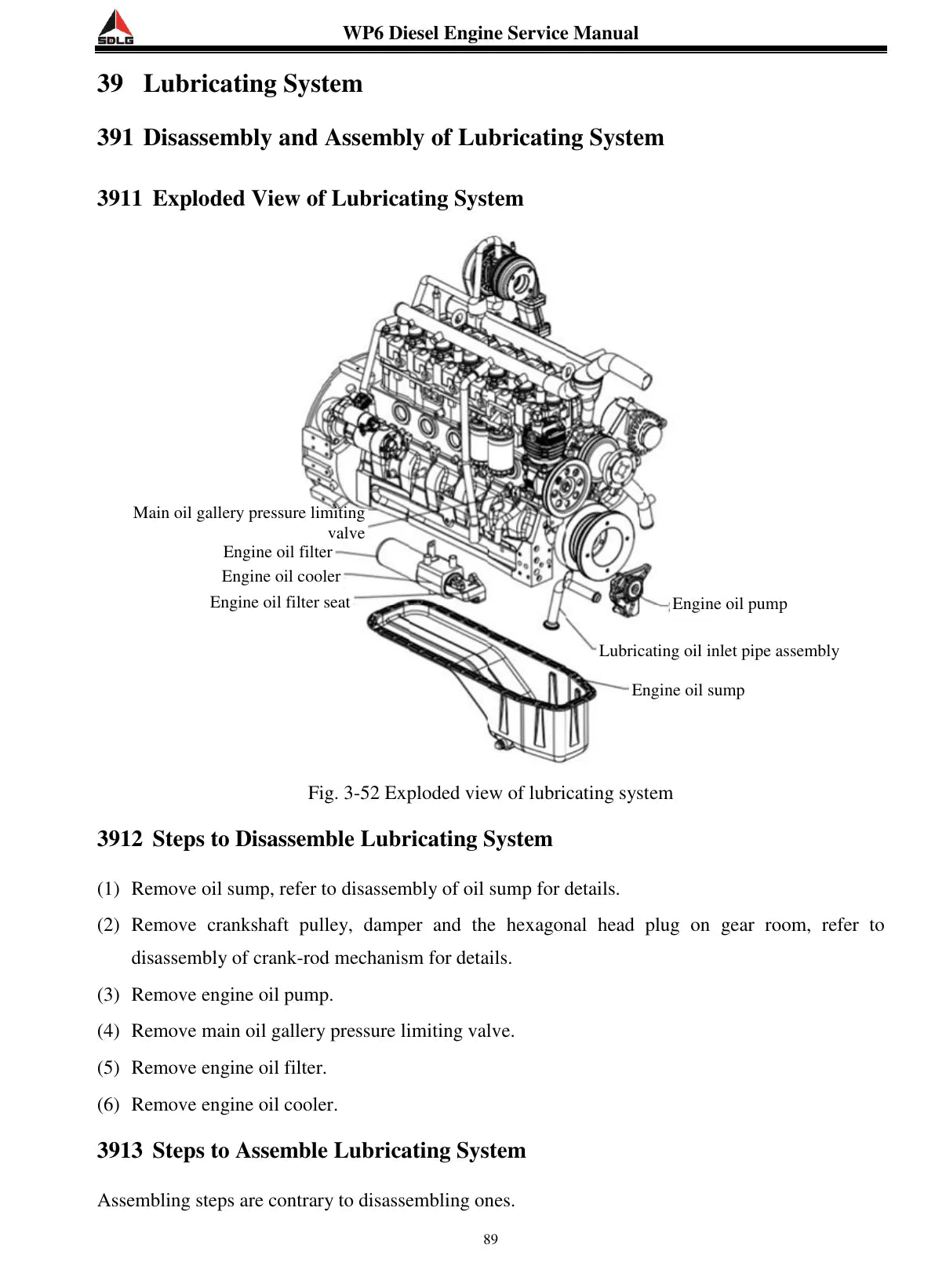 SDLG Diesel · WP6 — motor, figura técnica 3