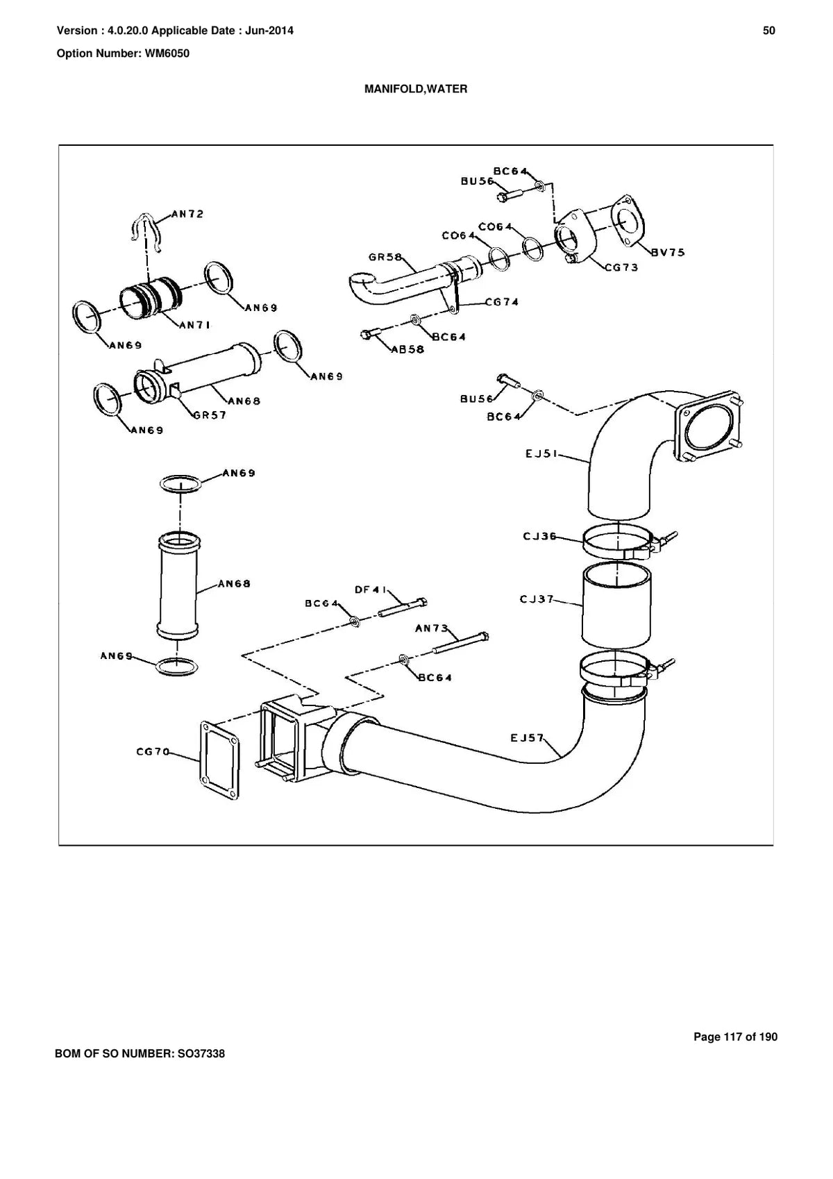 Cummim Motor Kta 38 11 — motor, vista explodida 3
