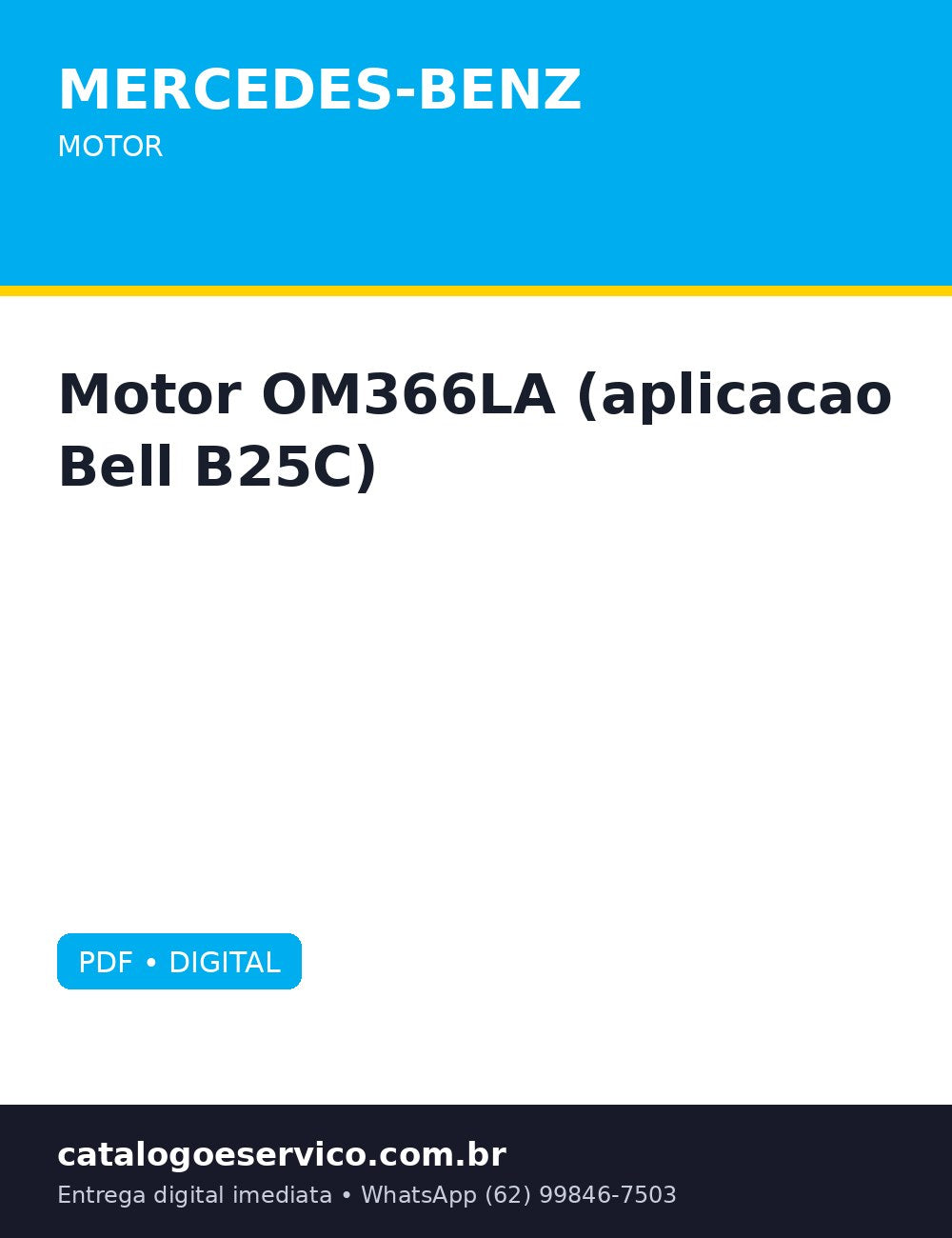 Motor Mercedes-Benz Motor OM366LA (aplicacao Bell B25C) — Catalogo de pecas oficial do motor OM366LA do Bell