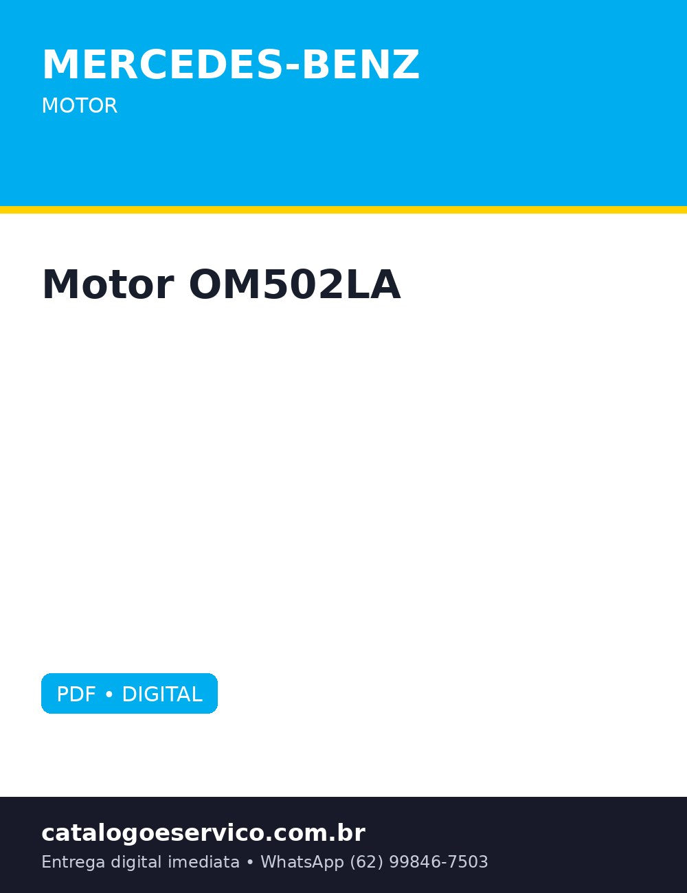 Motor Mercedes-Benz Motor OM502LA — Manual de reparação completo do motor V8 diesel Mercedes-Benz OM502LA
