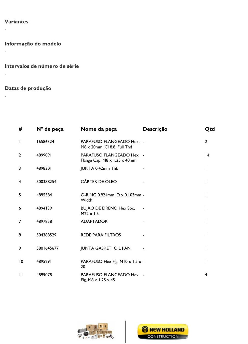 Catálogo de Peças New Holland F4HE — Motor diesel New Holland F4HE (CNH) - print 1