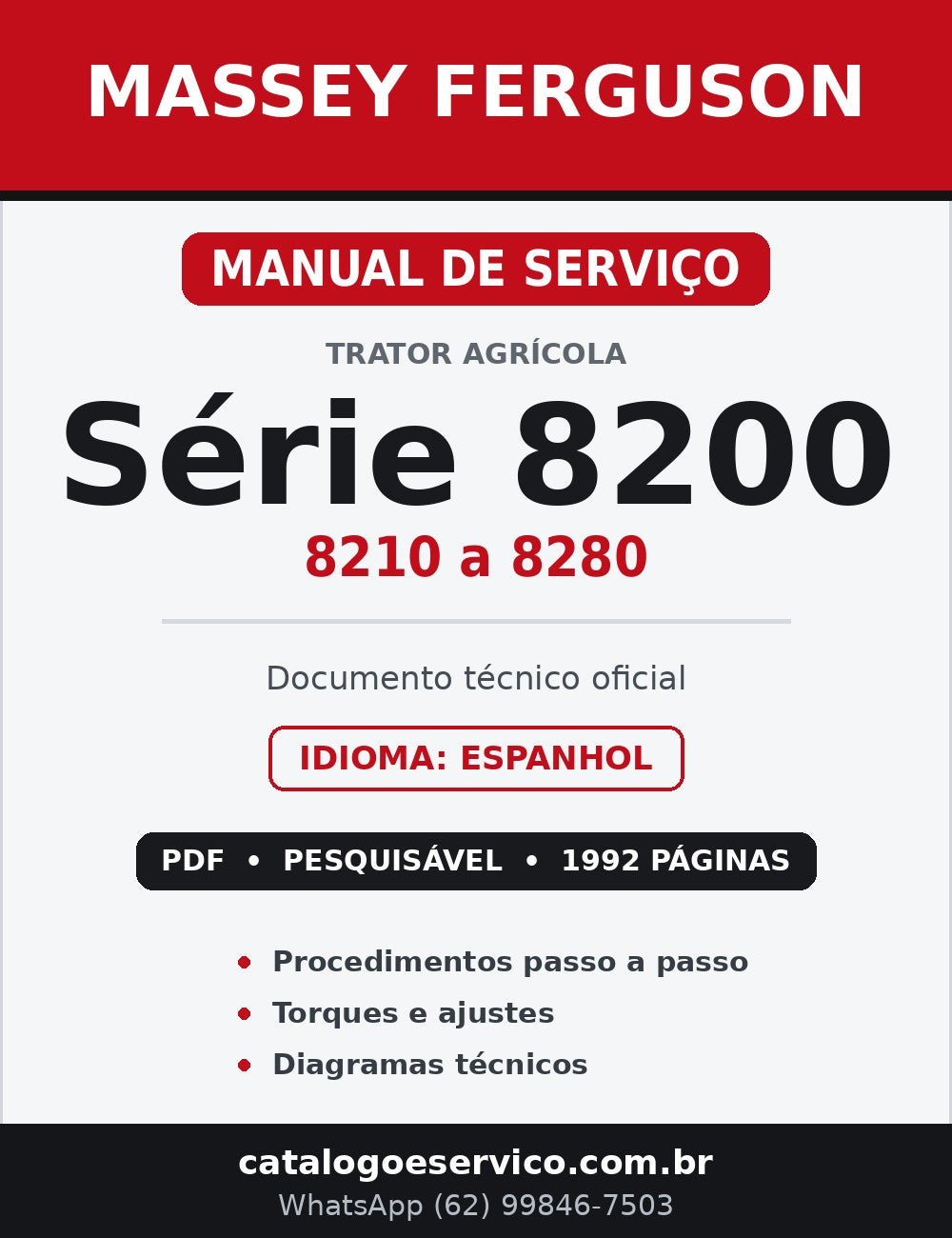 Manual de Serviço Massey Ferguson Série 8200
