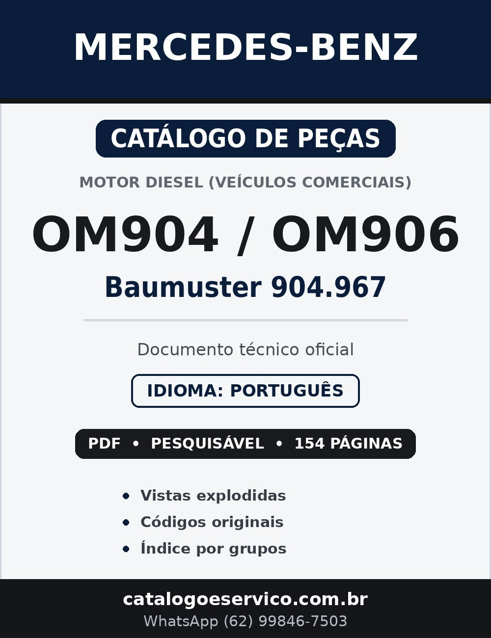 Catálogo de Peças Motor Mercedes-Benz OM904 OM906
