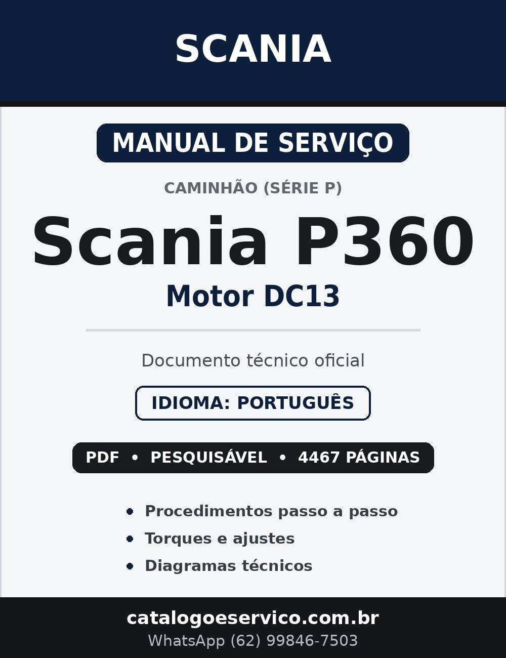 Manual de Serviço Scania P360 Motor DC13