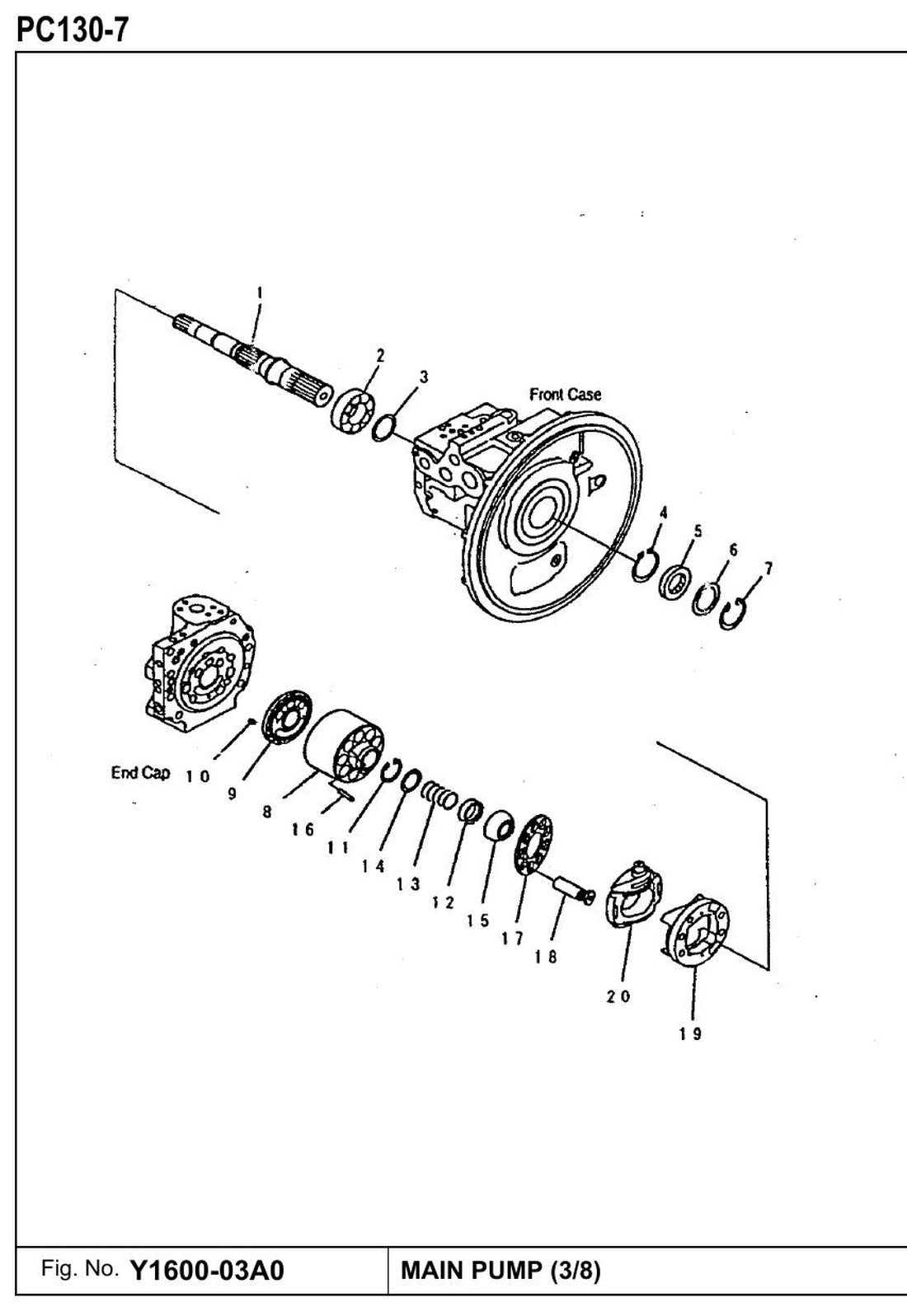 PC130-7 main pump vista explodida