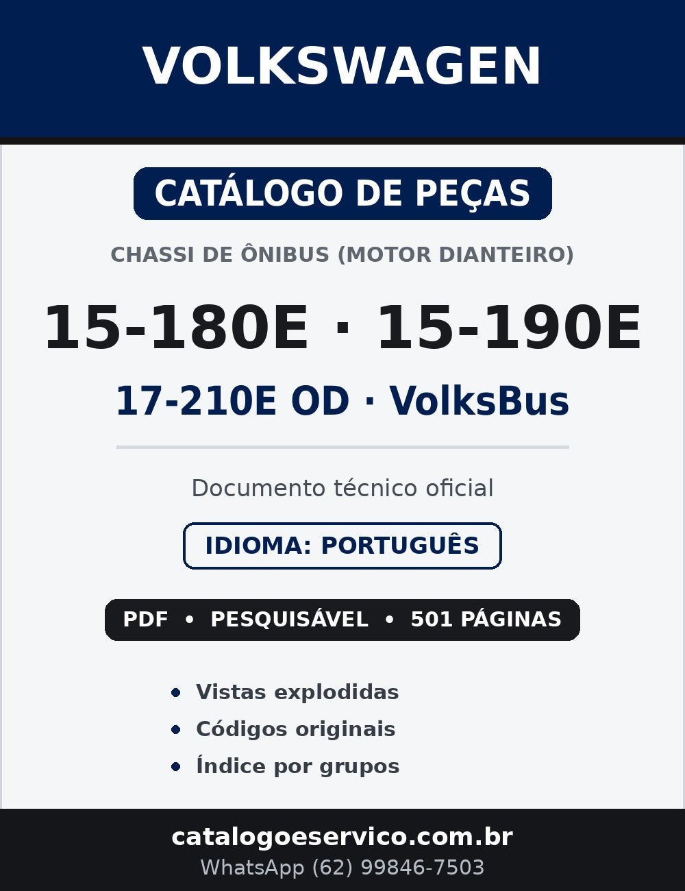 Catálogo de Peças Ônibus VW 15-180E 15-190E 17-210E