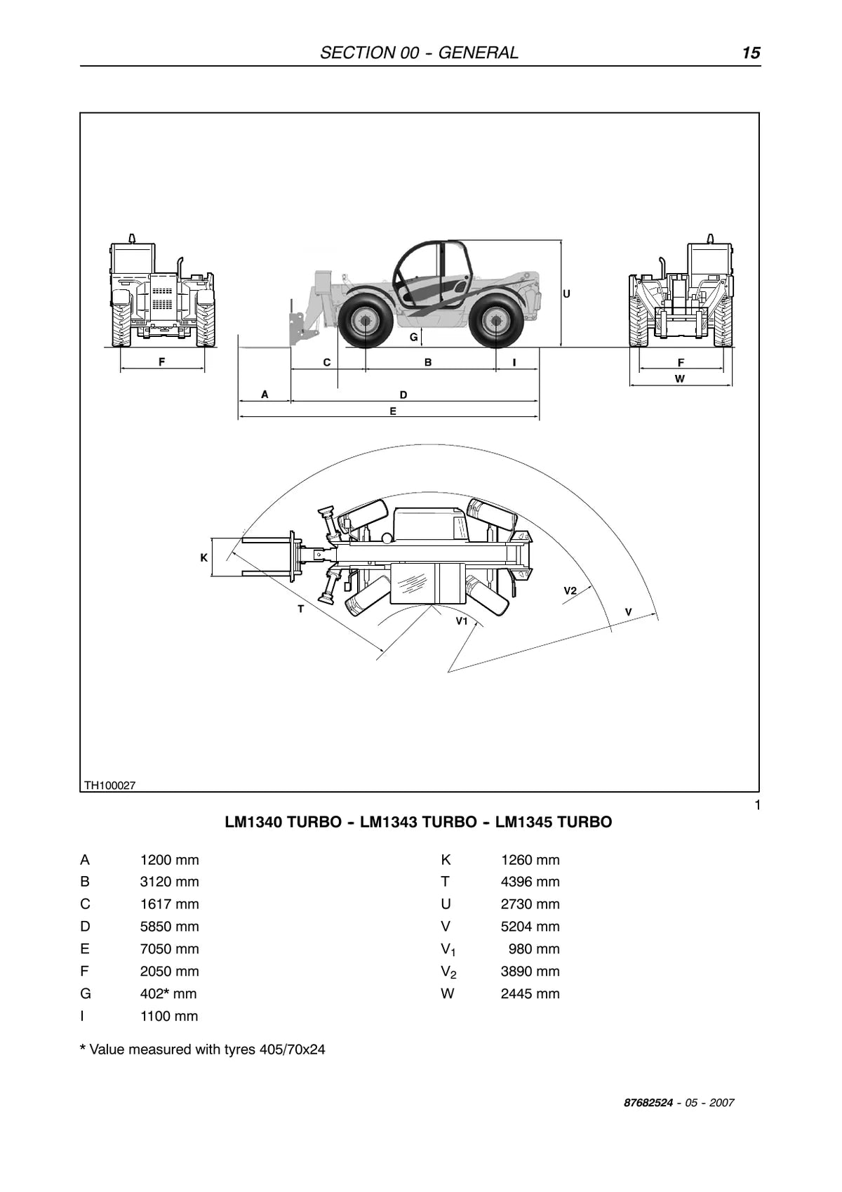 NEW Holland · LM1745 Turbo · Manipulador — máquina, figura técnica 1