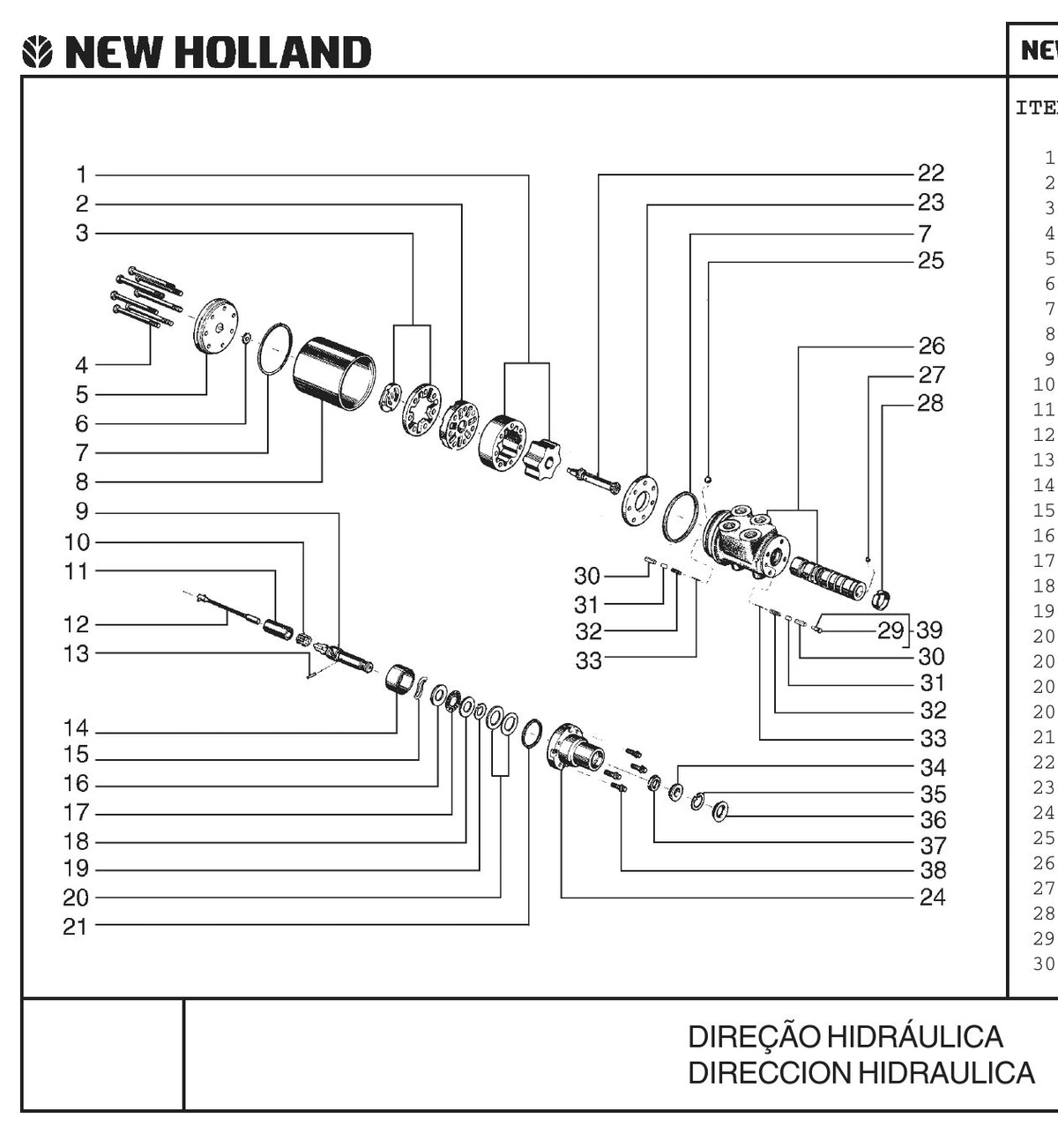 Vista explodida - Catálogo de Peças New Holland 12B