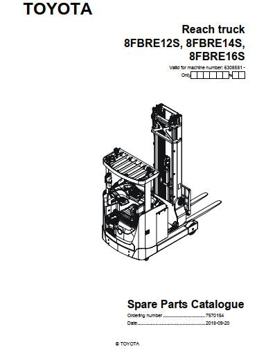 CATALOGO DE PEÇAS PDF EMPILHADEIRAS 8FBRE12S, 8FBRE14S, 8FBRE16S - TOYOTA
