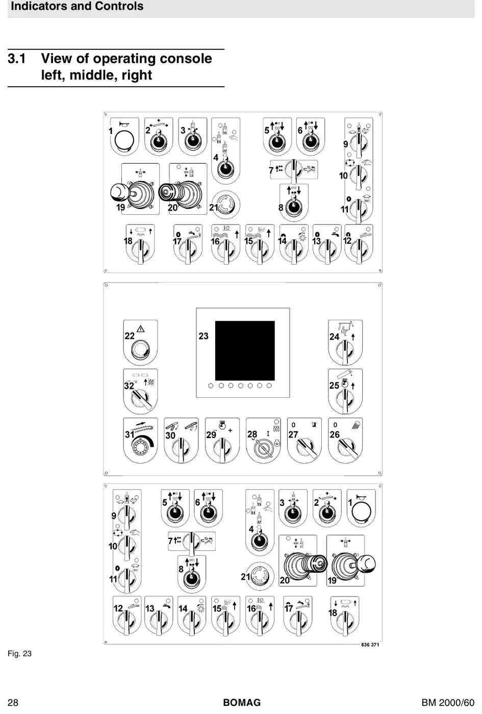 Página ilustrada do Instruções de Serviço e Manutenção BOMAG BM 2000/60