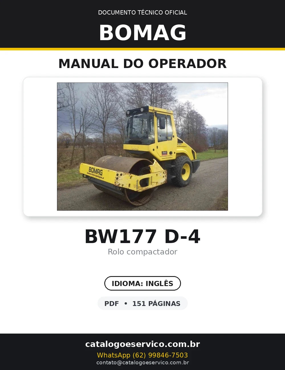 Operação E Instruções E Manutenção BOMAG - BW177 D-4 -Roller — capa