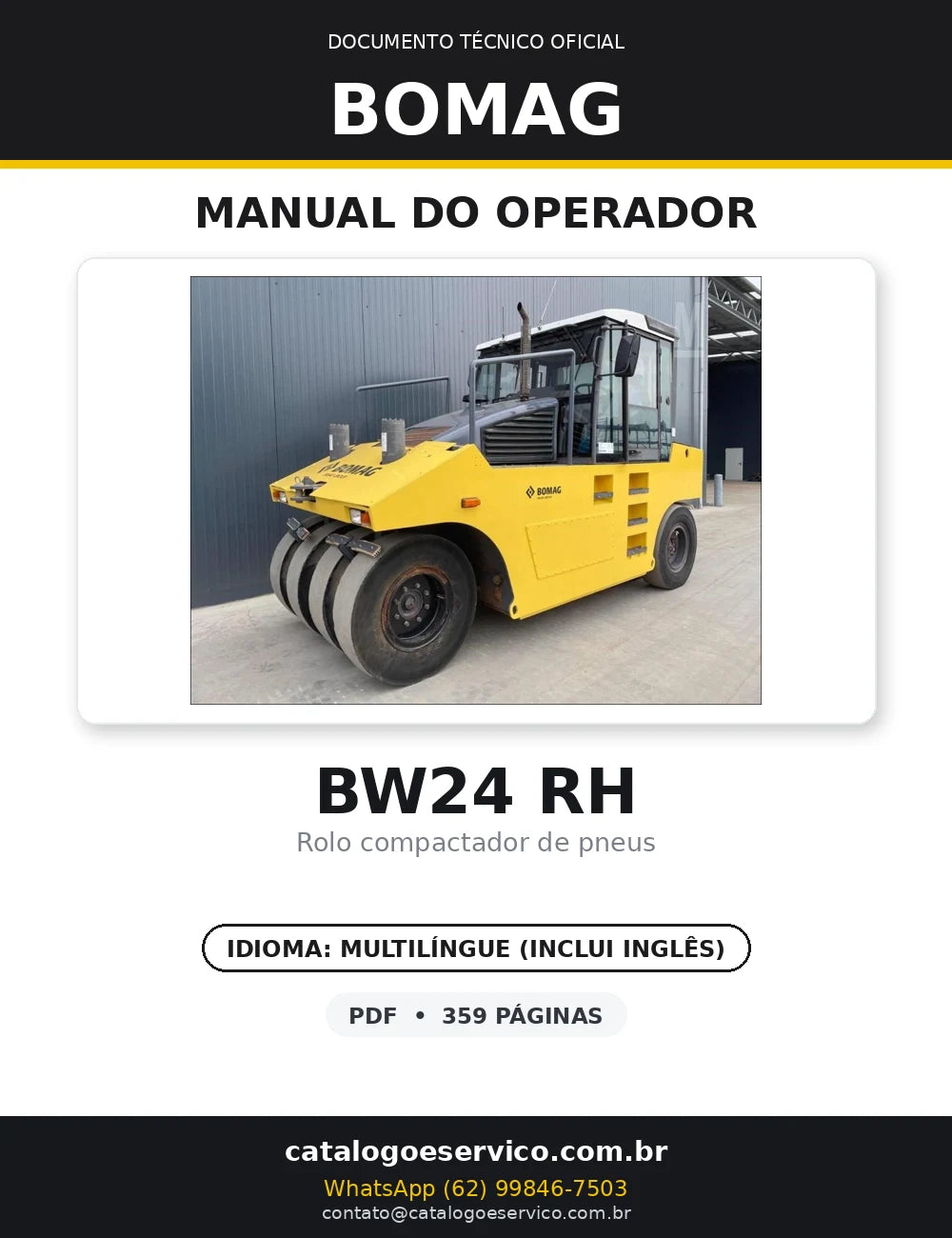 Operação E Instruções E Manutenção BOMAG - BW24R - Tire Roller — capa