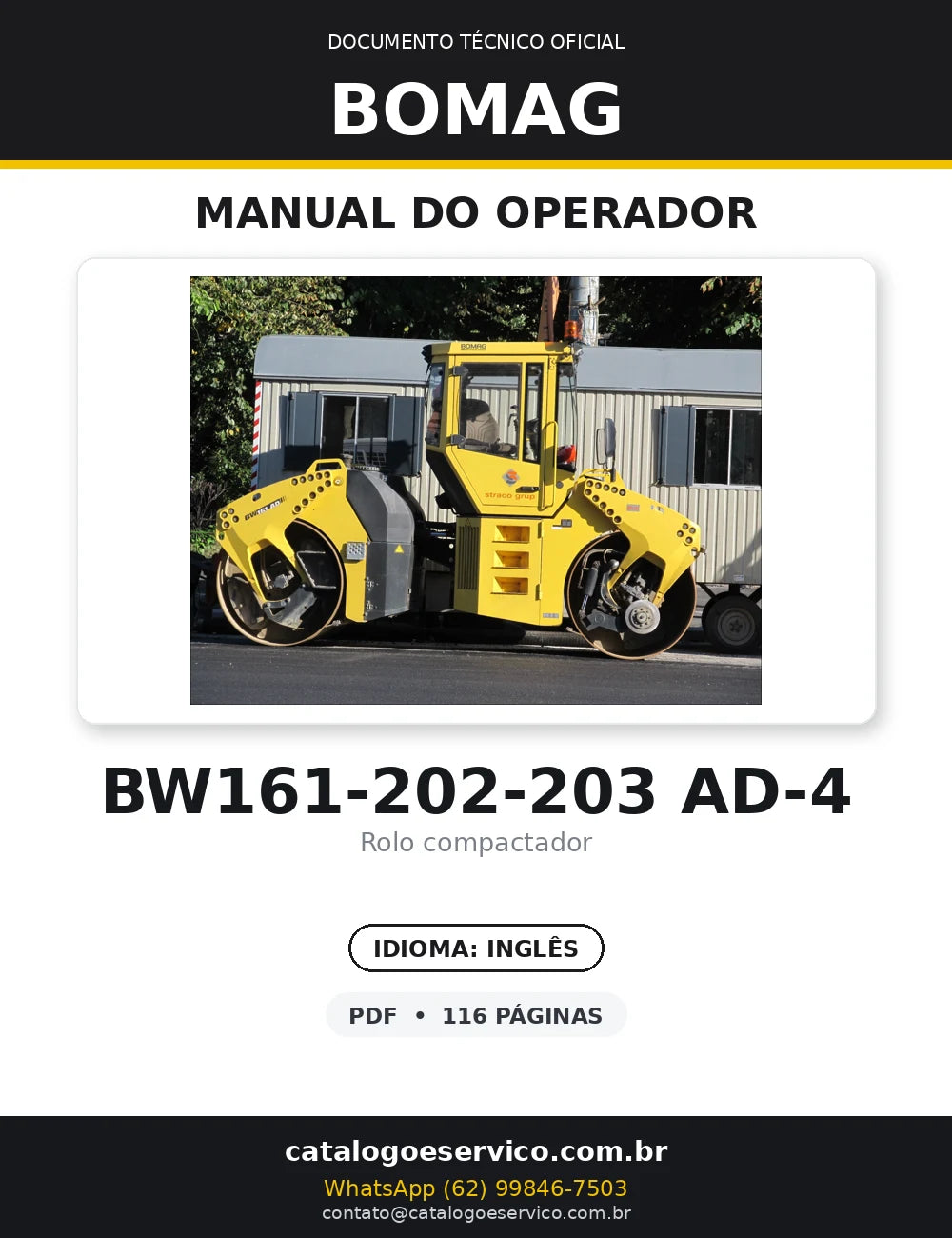 Operação E Instruções Manut. BOMAG - BW161 AD-4\BW202 AD-4 — capa