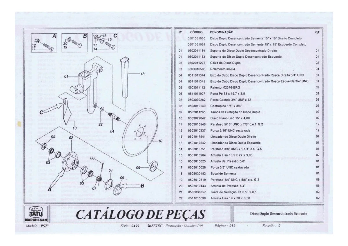 Marchesan Plantadeira Tatu PST3 — plantadeira, vista explodida 3