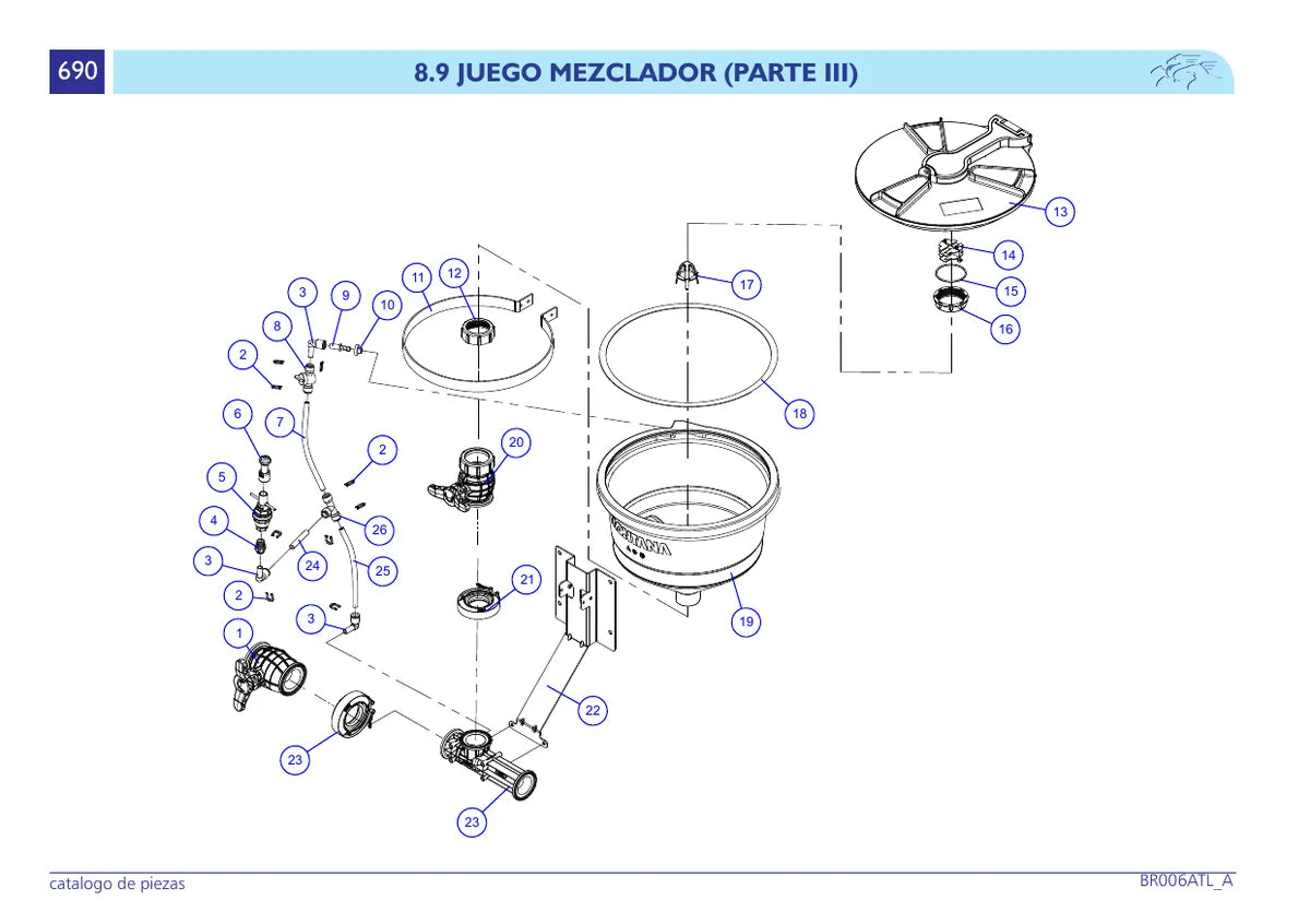 Parruda Pulverizador Autopropelido 3000L. — pulverizador, vista explodida 3
