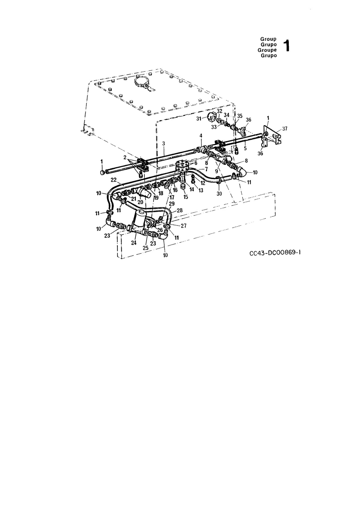 Dynapac Rolo Compactador CC43 — rolo compactador, vista explodida 1