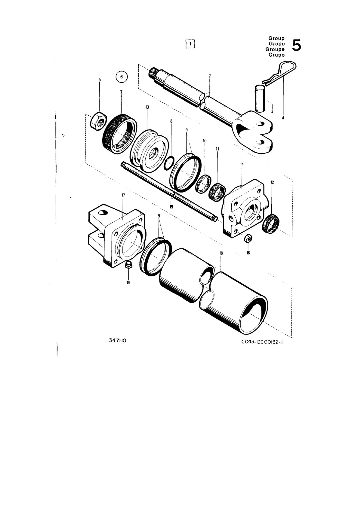 Dynapac Rolo Compactador CC43 — rolo compactador, vista explodida 4