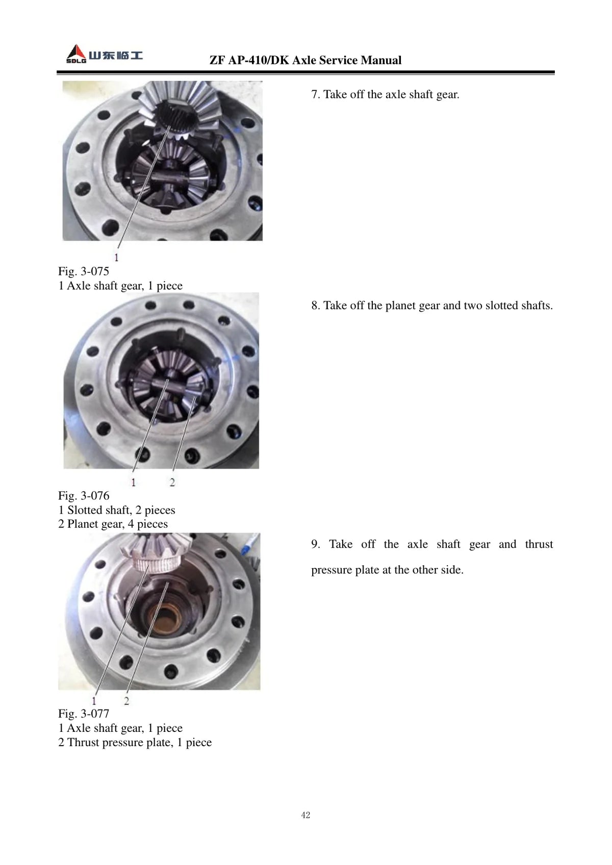 Sdlg · ZFAP-410 DK Axle — eixo, figura técnica 3