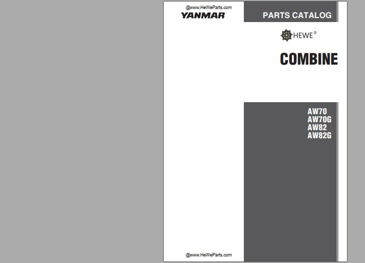 CATALOGO DE PEÇAS PDF COLHEDORAS AW70 AW70G AW82 AW82G - YANMAR