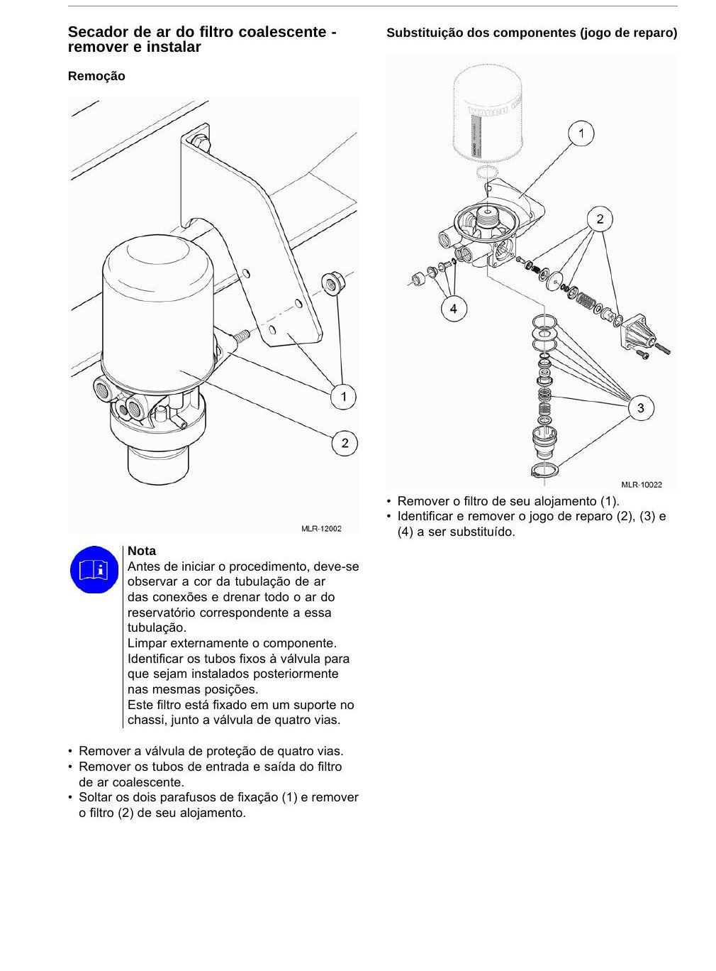 Sistema Pneumático Volkswagen 15-190 OD e 17-230 OD — Diagramas pneumáticos e remoção/instalação de todas as - diagrama 1