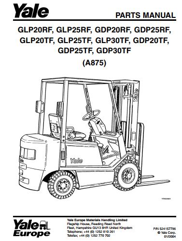CATALOGO DE PEÇAS PDF EMPILHADEIRA GLP20RF GLP25RF GDP20RF GDP25RF - YALE