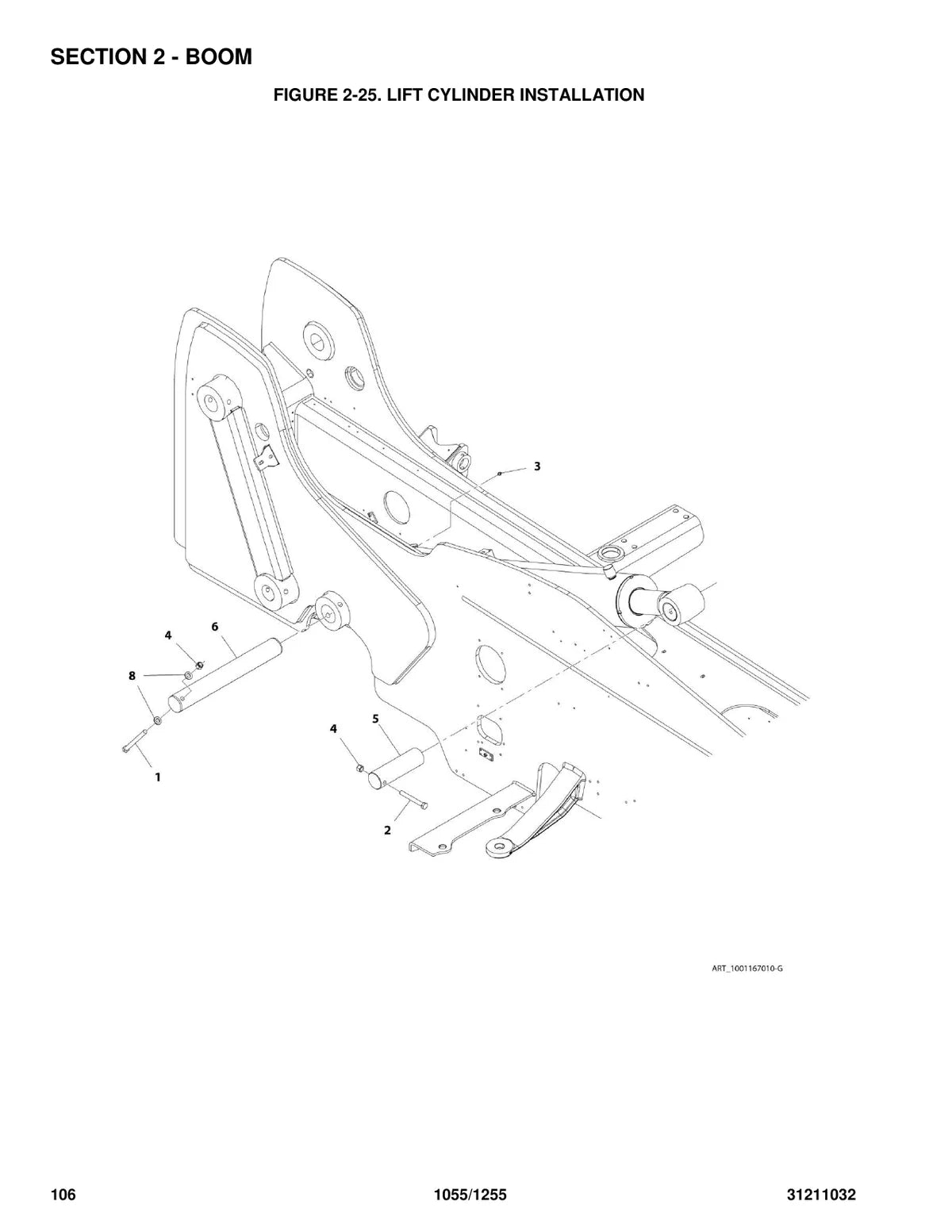 Jlg Telehandler 1055 — manipulador, vista explodida 1