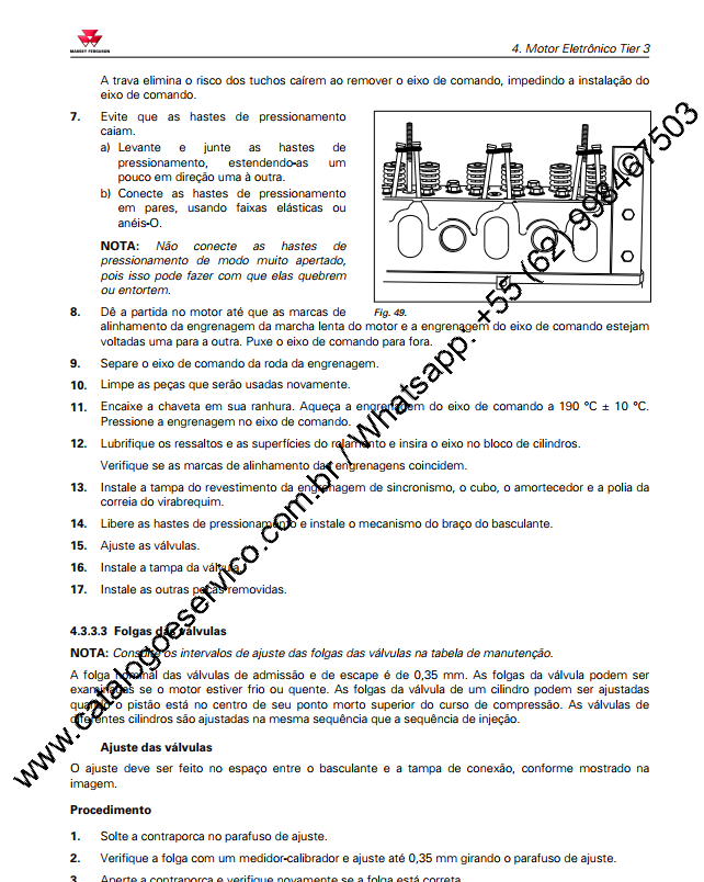 MANUAL DE SERVIÇO MASSEY FERGUSON - MF6711R, 6712R, 6713R