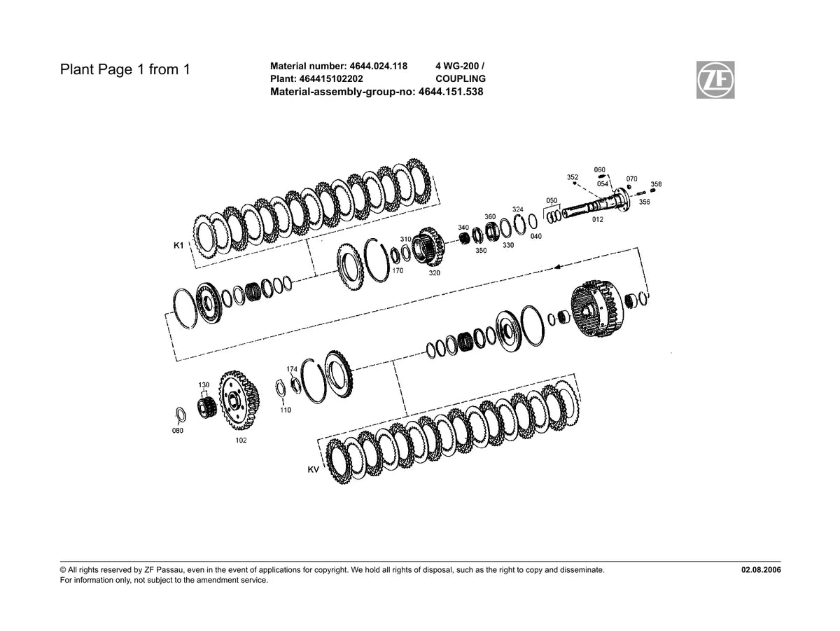 Zf Transmissão 4WG 200 — transmissão, vista explodida 2