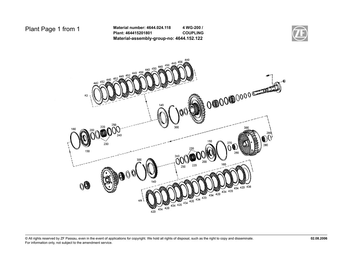 Zf Transmissão 4WG 200 — transmissão, vista explodida 3