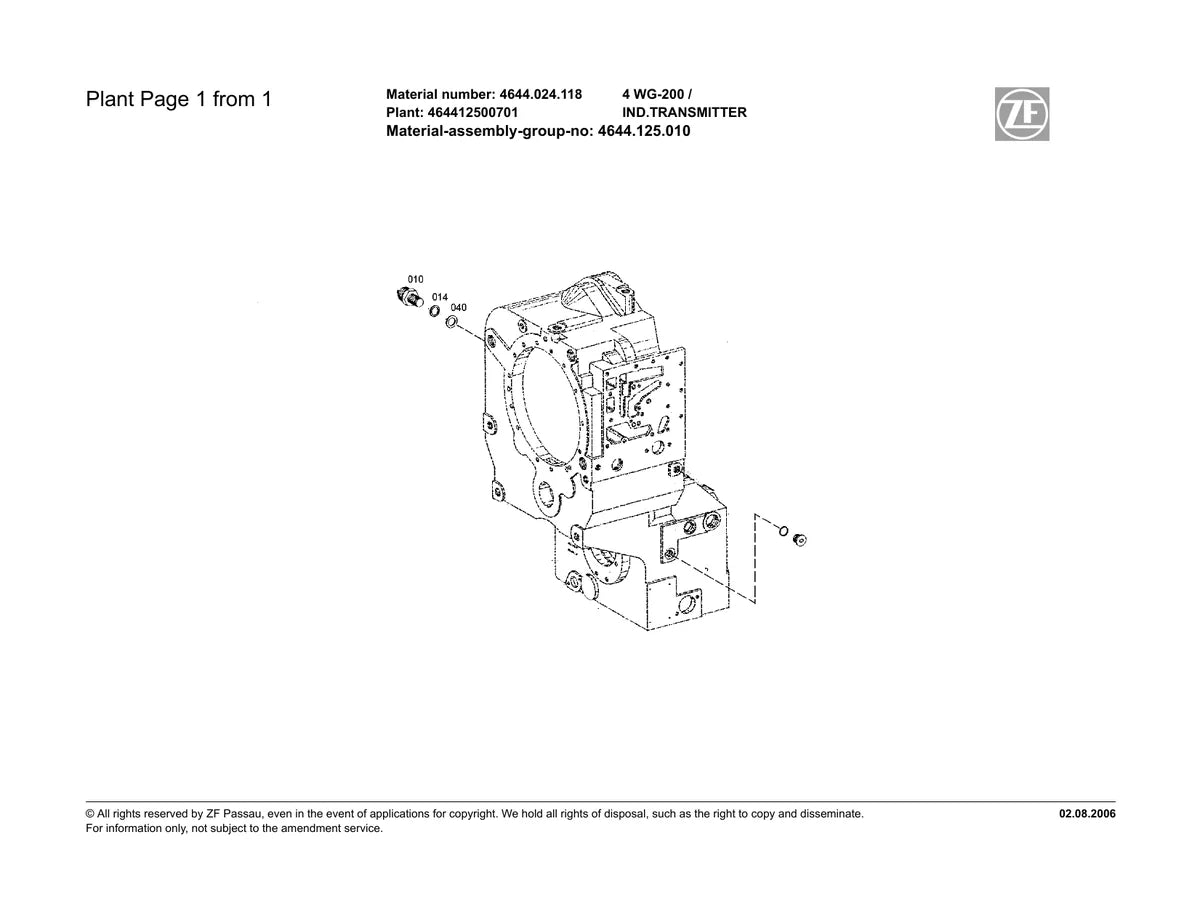 Zf Transmissão 4WG 200 — transmissão, vista explodida 4