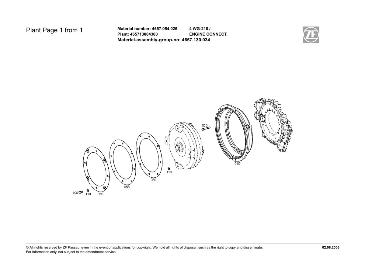 Zf Transmissão 4WG210 — transmissão, vista explodida 1