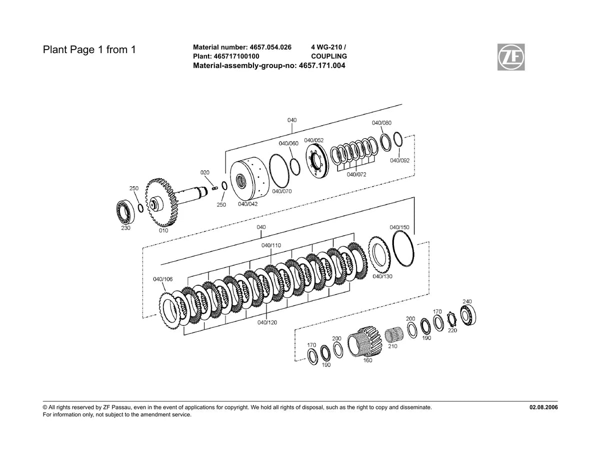 Zf Transmissão 4WG210 — transmissão, vista explodida 2