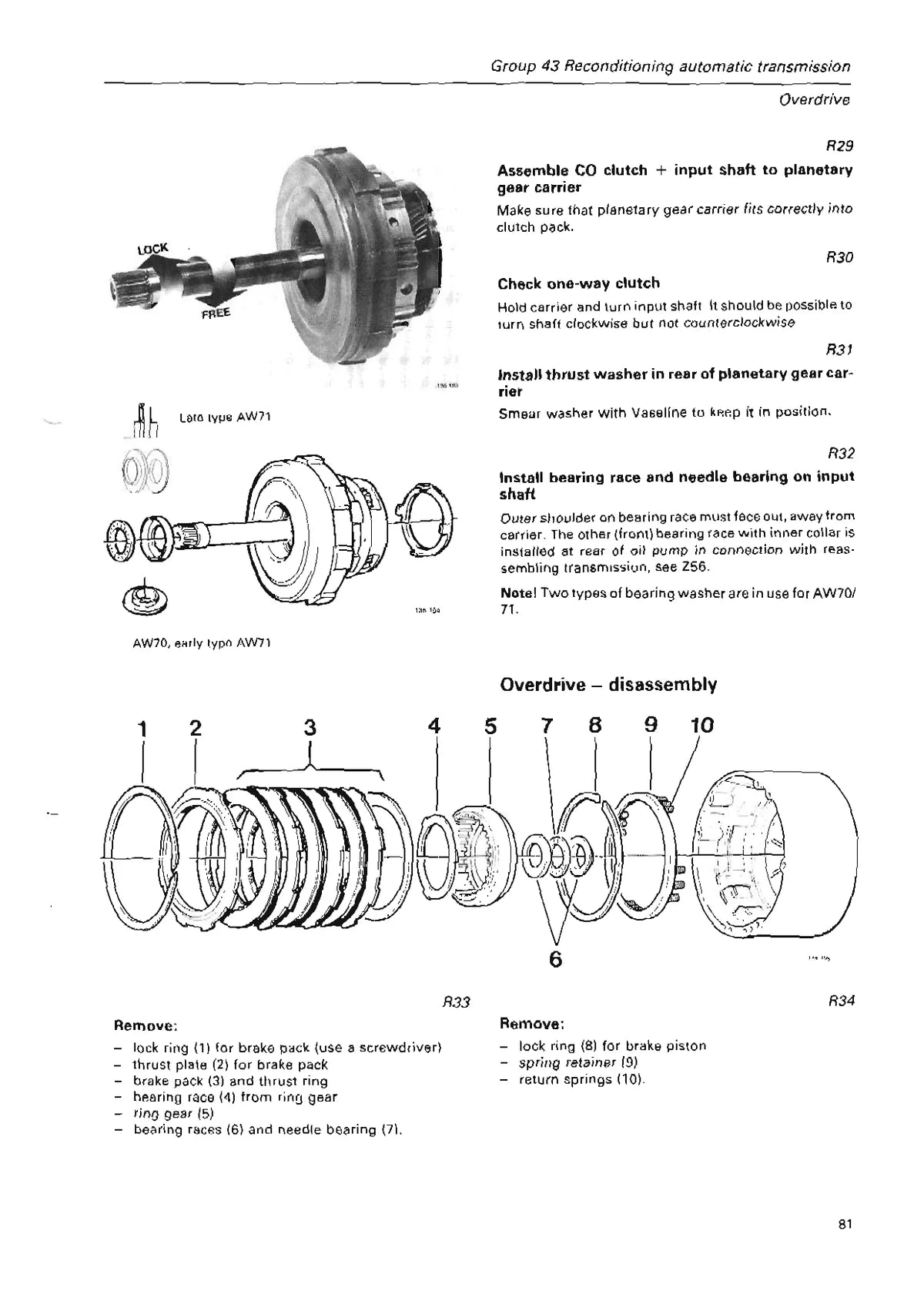 Volvo Transmissão BW55, AW55 AW70, AW71 — transmissão, figura técnica 2