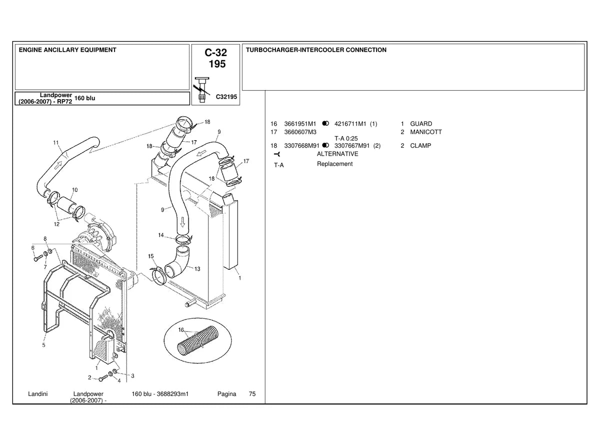 Landini Trator 140 — trator, vista explodida 1