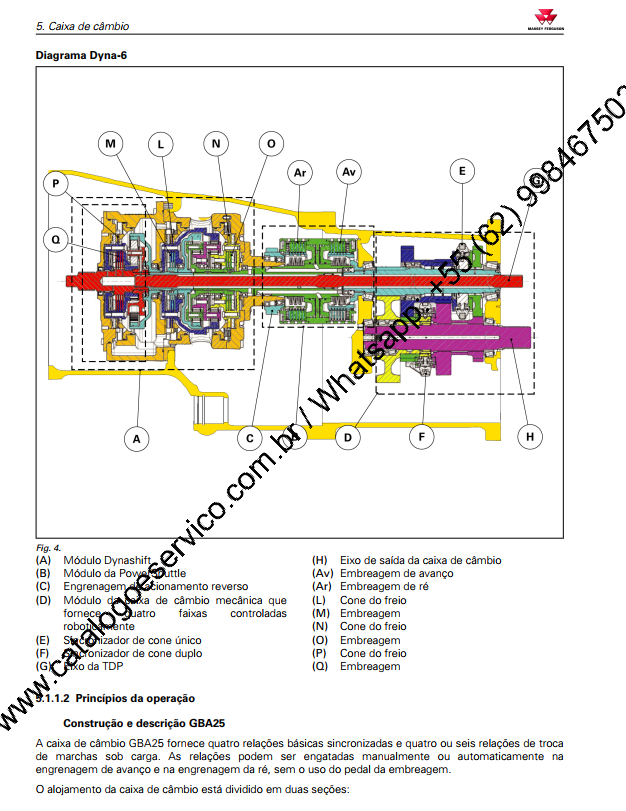 MANUAL DE SERVIÇO MASSEY FERGUSON - MF6711R, 6712R, 6713R