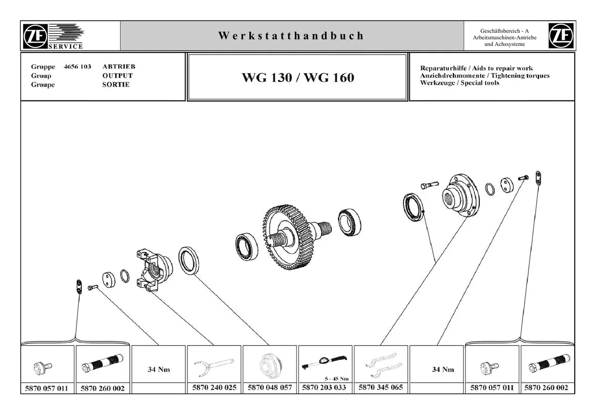 ZF 6WG160 — transmissão, figura técnica 1