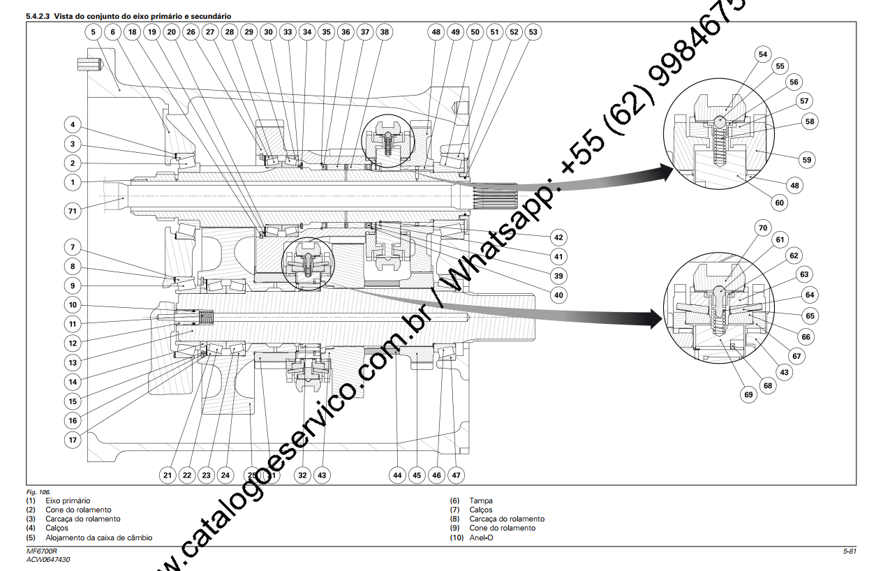 MANUAL DE SERVIÇO MASSEY FERGUSON - MF6711R, 6712R, 6713R