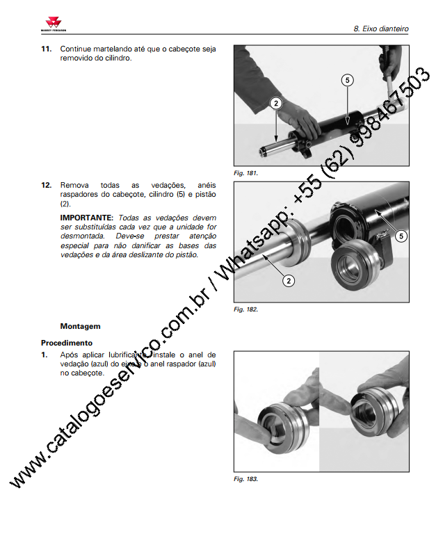 MANUAL DE SERVIÇO MASSEY FERGUSON - MF6711R, 6712R, 6713R