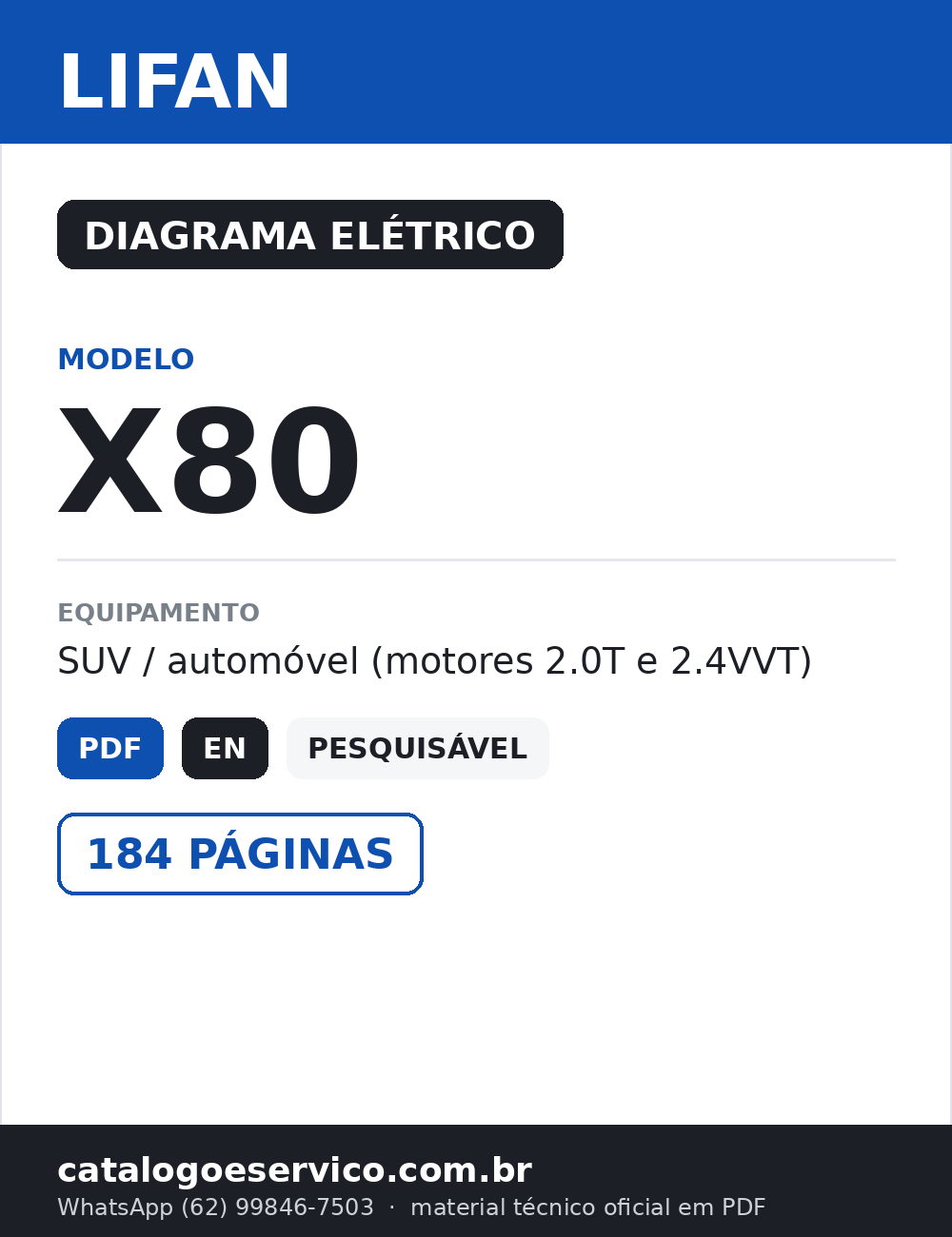 Diagrama Elétrico Lifan X80 — capa