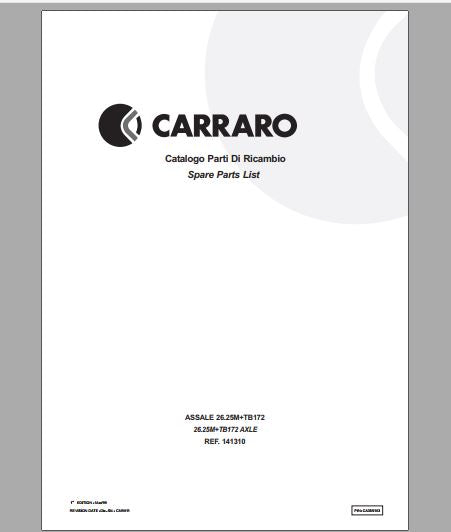 CATALOGO DE PEÇAS PDF EIXO 26.25M - CARRARO