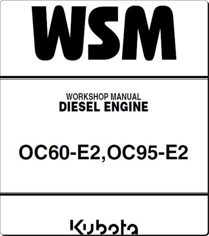 Manual De Serviço KUBOTA - OC60-E2,OC95-E2 - Motor Diesel