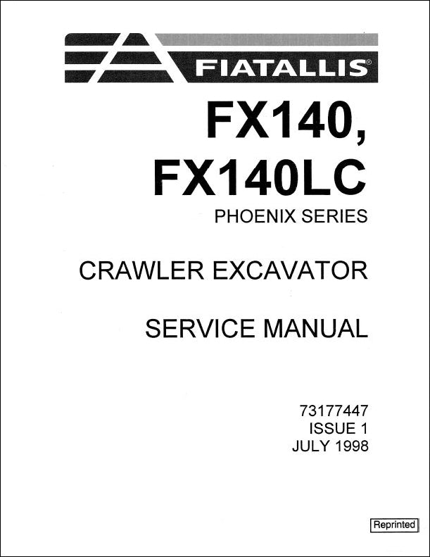 Manual De Serviço FIATALLIS - FX140 - FX140LC - Escavadeira