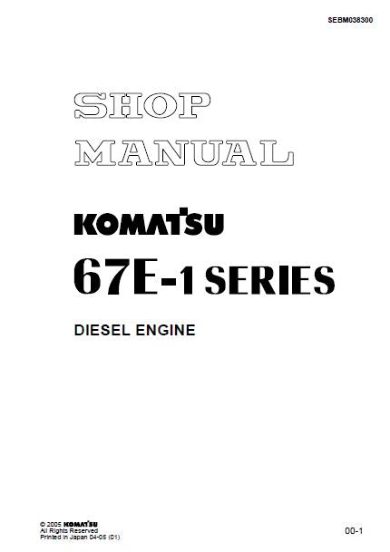 MANUAL DE SERVIÇO KOMATSU - 67E-1 SERIES - MOTOR DIESEL