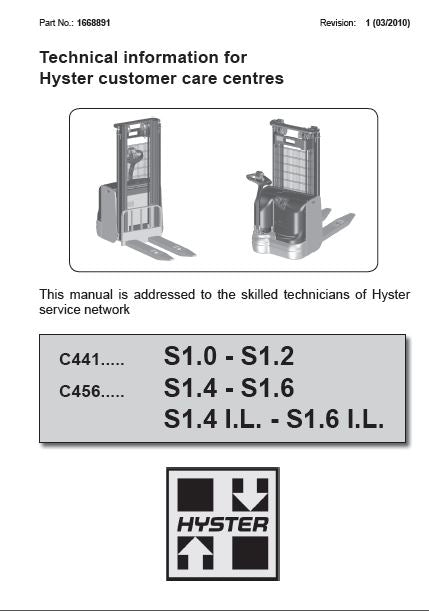 Manual De Serviço HYSTER - C441,C456 - Empilhadeira