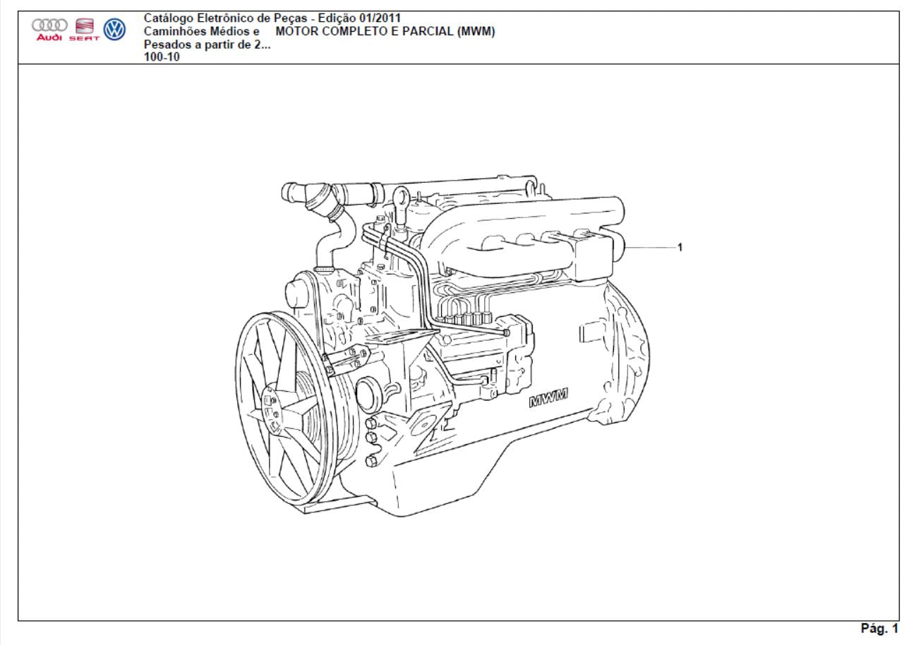 Catalogo De Peças MOTOR MWM - 13.180 - 15.180 VW