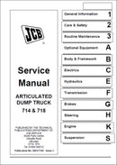 Articulado Jogar fora Manual de serviço do caminhão JCB 714, 718