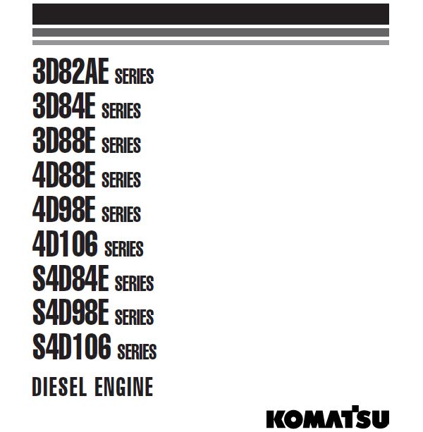 MANUAL DE SERVIÇO KOMATSU - 3D82AE-S4D106 SERIES - MOTOR DIESEL