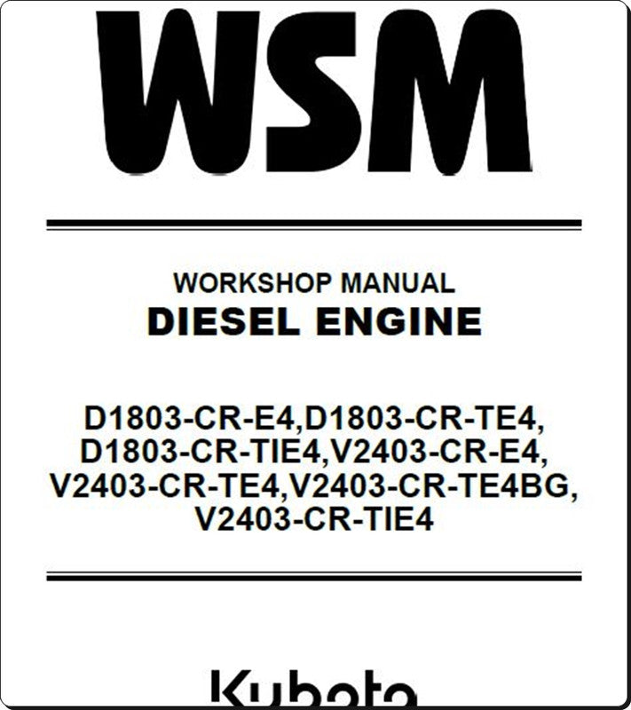 Manual De Serviço KUBOTA - D1803-CR-E4 - Motor Diesel