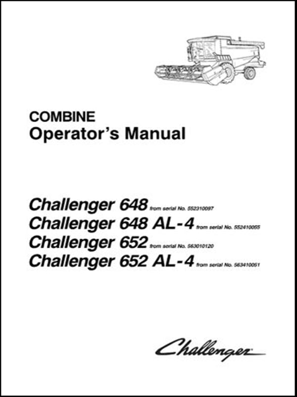 Operator's Manual CHALLENGER - 648\648 AL-4\652\652 AL-4