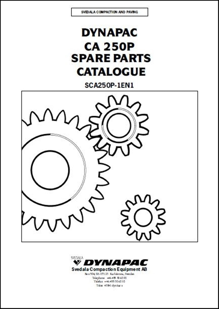 Catalogo De Peças DYNAPAC - CA250P - Roller Vibratory